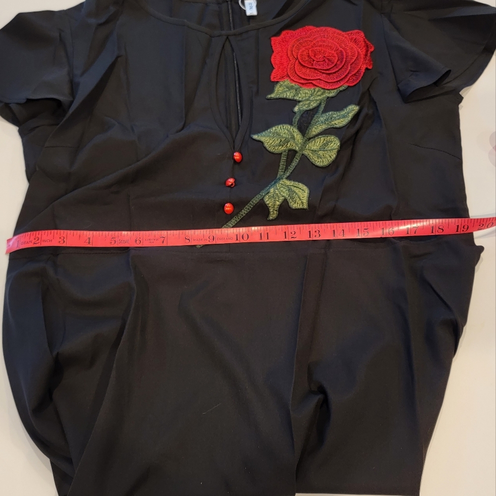 🌹VINTAGE BEAUTY💝Plus Size Rose Embroidered Dress - Picture 10 of 10
